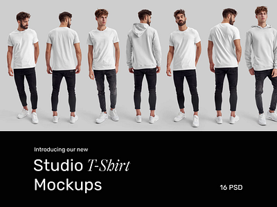 Studio T-Shirt Mockups apparel branding design download hoodie identity logo mockup mockups psd realistic t shirt template typography