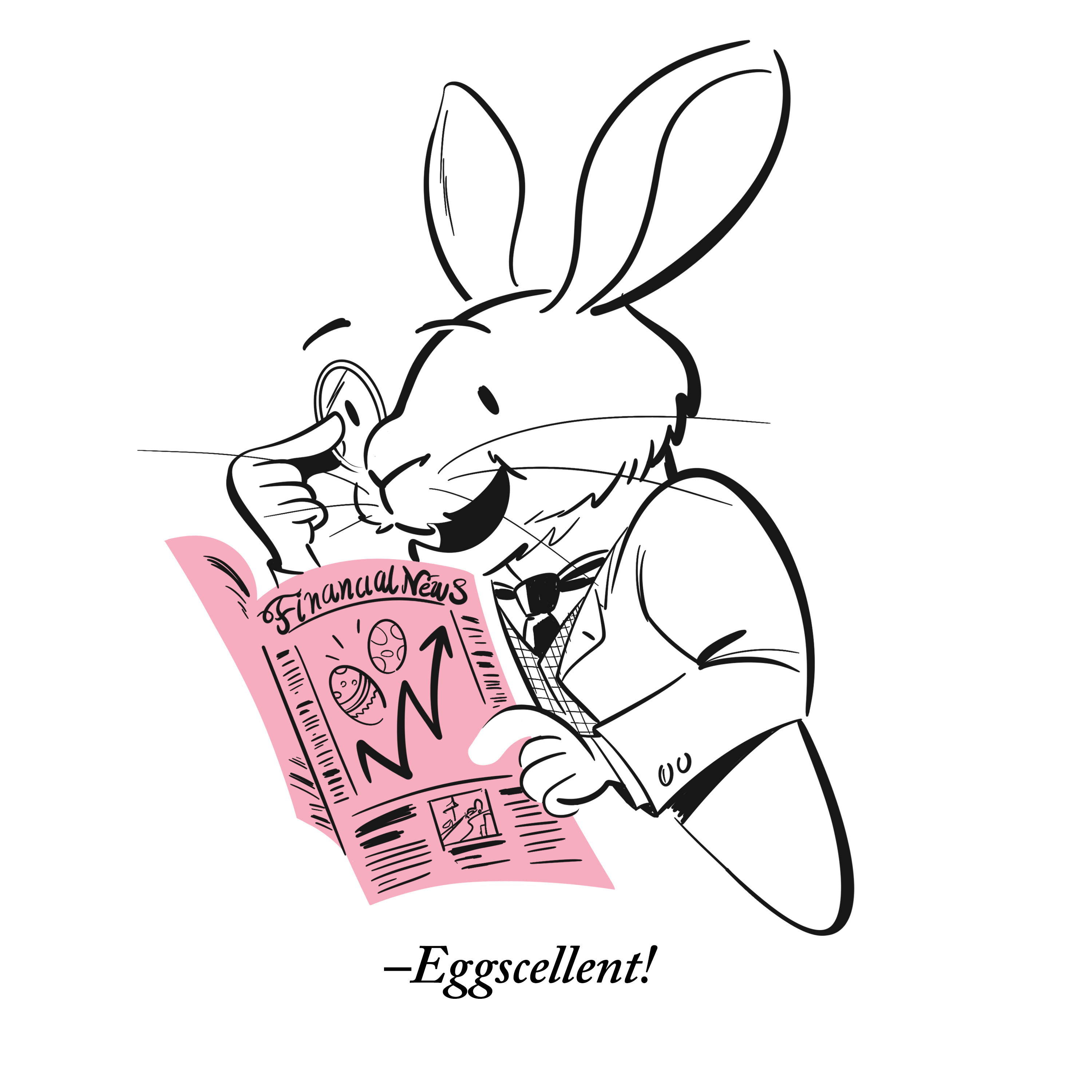 Happy Easter! artwork bunny cartoon character digital art drawing easter funny illustration line drawing market newspaper sketch stock