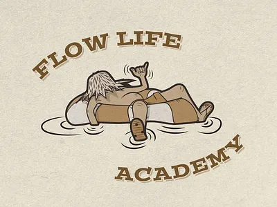 FLOW LIFE ACADEMY branding graphic design illustration logo tshirts vector