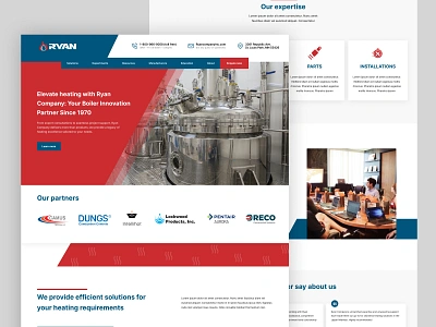 Landing page - Ryan company app design landing page manufacturing business ui ui design uiux user experience design user interface design web design web development website design