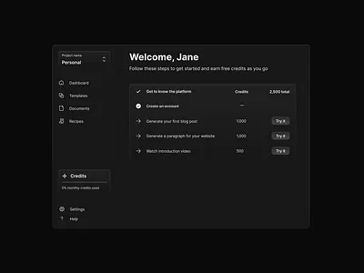 Earn credits dashboard dashboard productdesign productdesigner ui uidesign uidesigner uxui