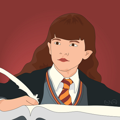 Illustration - Hermione adobe illustrator drawing graphic design gryffindor harry potter hermione hogwarts illustration