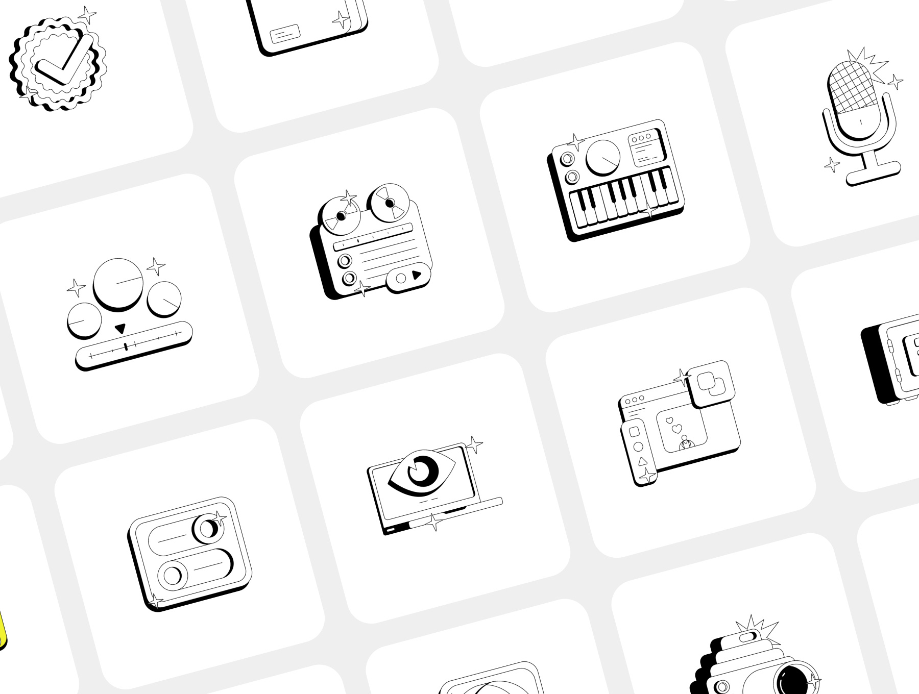 Brutaldy Illustration pack brutalism design icon iconpack illustration illustrations neo brutalism ui