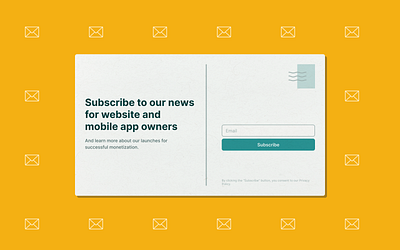 Newsletter Subscription Form contact design figma newsletter postcard retro subscription form ui ux website