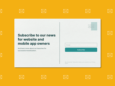 Newsletter Subscription Form contact design figma newsletter postcard retro subscription form ui ux website