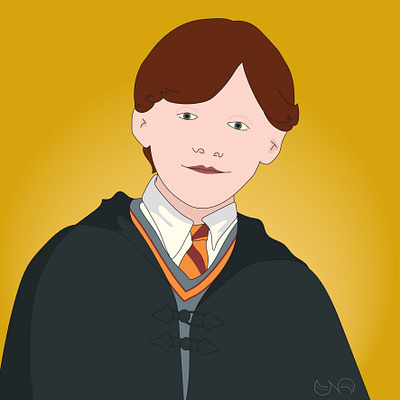 Illustration - Ron adobe illustrator drawing graphic design gryffindor harry potter hogwarts illustration ron ron weasly