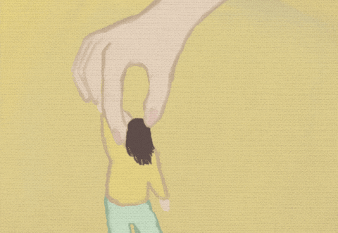 Grab animation artwork band design giant girl hand illustration indie music single visuals