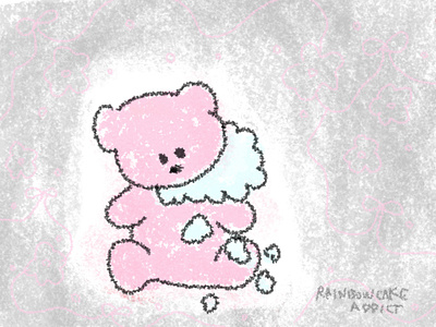Collapsed in the morning animal bear broken character cutedesign digitaldrawing drawing editorial handdrawn hurt illustration kawaii mentalhealth mentalillness sad
