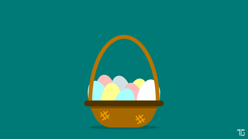Happy Easter! animated gif animation basket chick easter easter egg egg gif happy easter holiday motion design motion graphics trangram