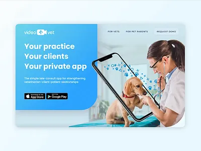 Video Vet prototype sales page ui vet veterinary website