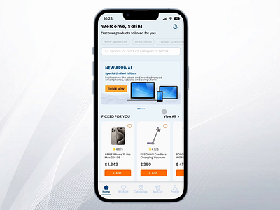 E-commerce Mobile Application animation convenientshopping ecommerceapp graphic design homeelectronics mobileecommerce onlineshopping ui ux