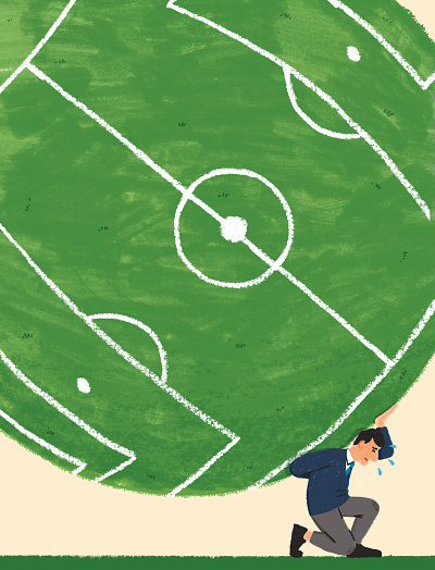 Under Pressure business character conceptual digital editorial folioart football illustration michael parkin sport texture