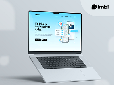 Landing Page | imbi activities app dev app development applicationdevelopment blue branding case study emotions grey landing page logotype map meetings mobile app pin social startup uiux