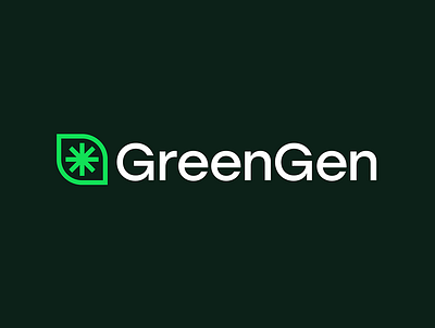 GreenGen abstract logo branding design logo startup logo