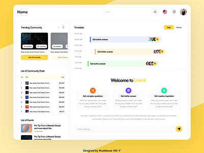 Sunlit Dashboard: Linknit UI/UX app ui design application design branding creative ui design dashboard design design graphic design illustration landing page design logo minimal ui design ui ux web design web designer web ui ux design website ui design