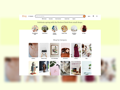 Etsy Homepage dailyuichallenge figma homepage landing page ui