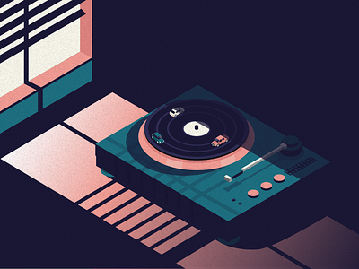 Editorial illustration. Custom concept for the article 2d article cars cover editorial graphic design illustration music noir player record shadows thumbnail vinyl