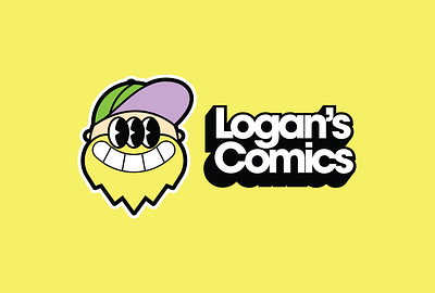 Logan's Comics - Branding brand branding character character design comics design graphic design illustration logo mascot mascot design