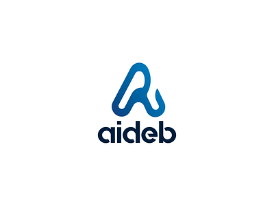 AiDEB a logo ai logo app blue branding company connecting design graphic design lines logo typography ux vector