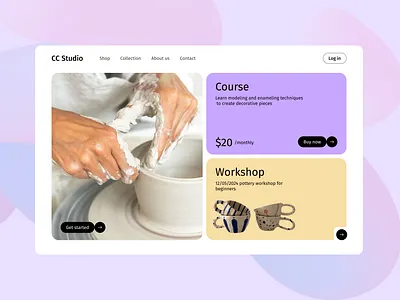 Ceramic studio ceramic clay design studio ui ux webdesign