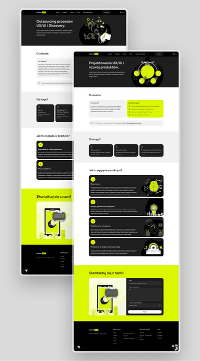 Scream Pixel - Outsourcing and Product Design subpages agency black blur byte canary company design glass glassmorphism homepage house illustration noise pixel scream software transparent website yellow