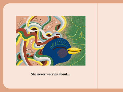 She Never Worries bird board book book childrens book illustration worry