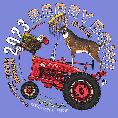 Berry Bowl 2023 Disc Golf Tournament deer design disc golf eagle golf illustration sticker tractor