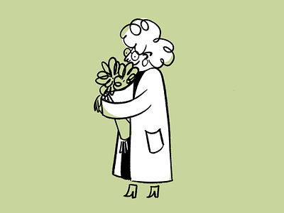 Flora & her flowers 💐 bouquet design doodle flowers funny illo illustration lol sketch woman