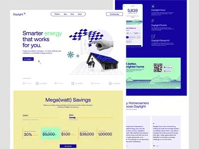 Daylight Homepage energy landing page ui website