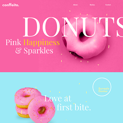 conffeito. A Donuts concept. clean concept design donuts interface proposal ui