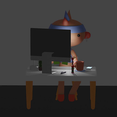 Working from home 3d animation characterdesign workingfromhome