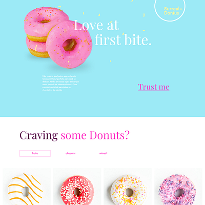 confeitto. Donuts blue clean concep donuts food ui