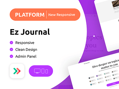 Ez Journal - Blog NoCode Web Template blog blogging bubble.io eazycode medium nocode ui web template