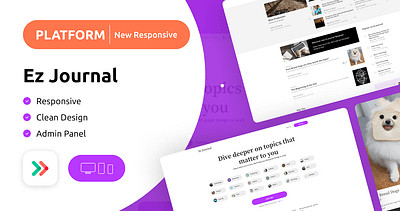 Ez Journal - Blog NoCode Web Template blog blogging bubble.io eazycode medium nocode ui web template