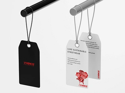 Clothing Tag Packaging Design: VIVENCIS agency app app design brand branding card clothing design design agency e com graphic design hang tag illustration logo mockup packaging streetwear tag ui ui design