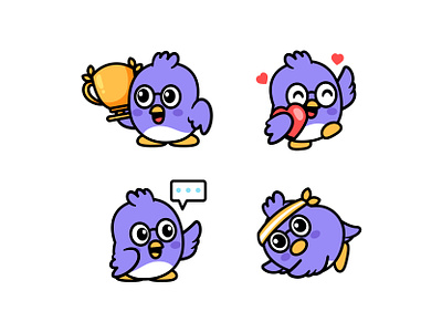 Bird 🦜 animal bird branding cartoon character chat collection cute digital doodle emot illustration jaysx1 kids love mascot parrot school talk