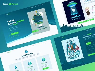 EcardForest - Digital Group Cards design greeting cards ui ui design ui screens ux design web app