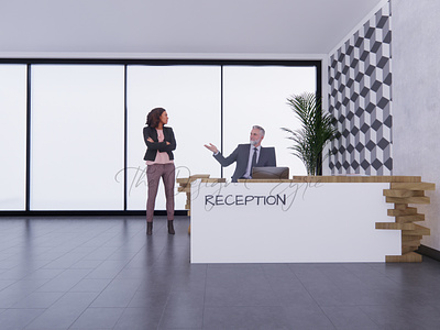 Reception Table Design 3d architecture archviz interior officeinterior photoshop reception receptiontable rendering