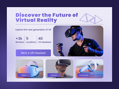 VR Rentals Design Concept hero landing page purple rental ui vr