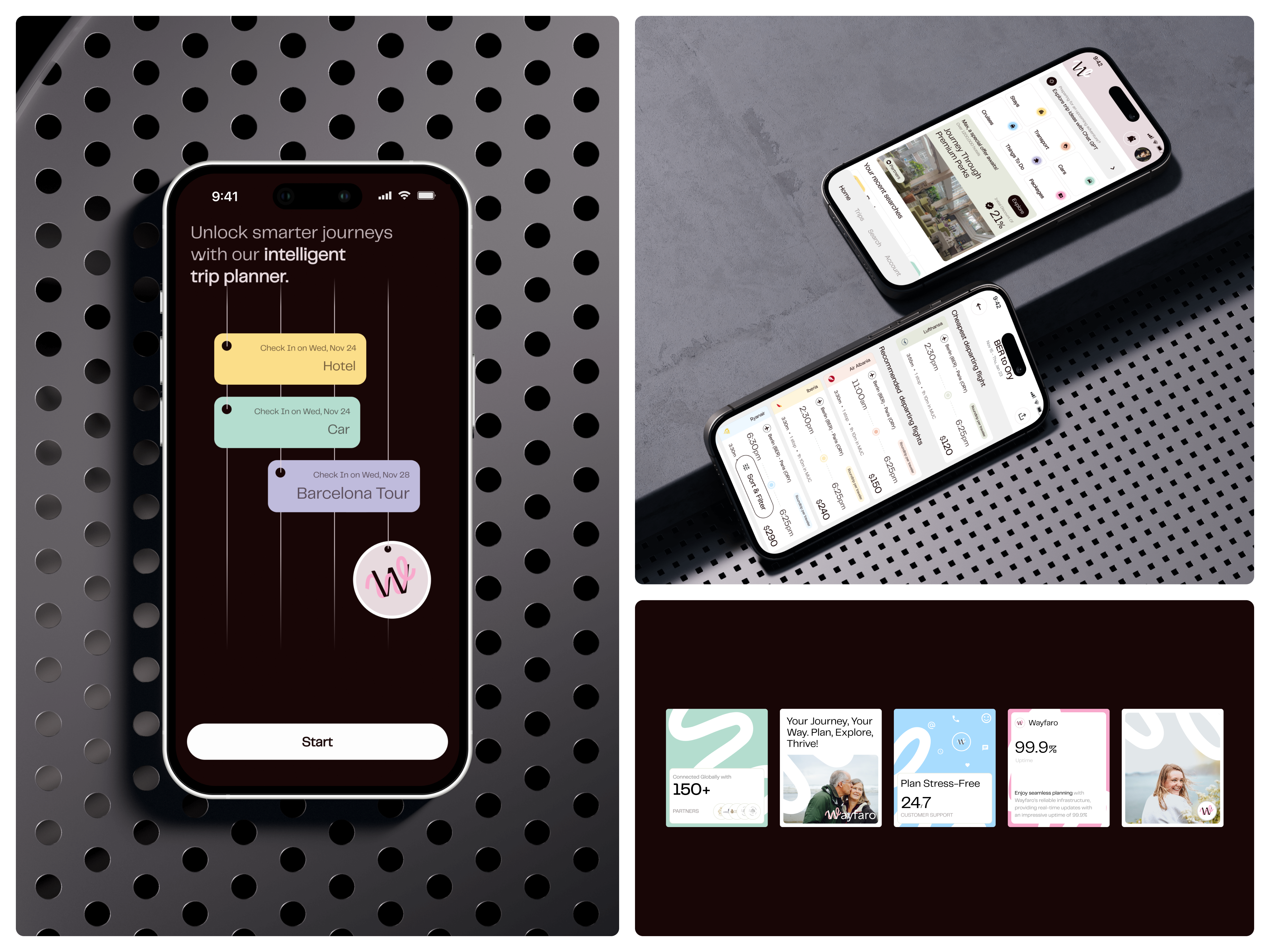 Wayfaro - Trip planner & travel deals app chat create trip flight planer tourism trip planer ui ux