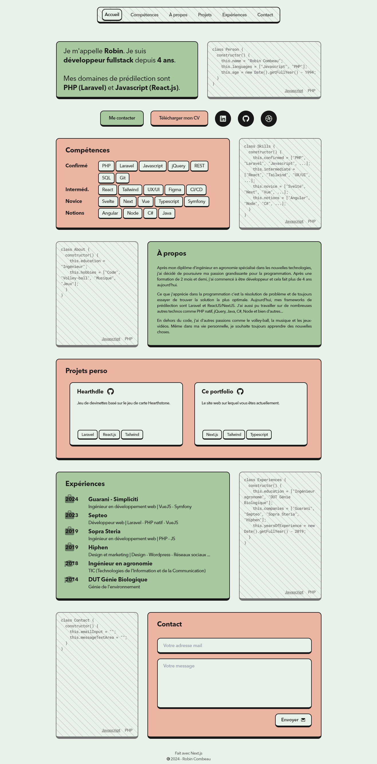 Portfolio website 2024 design developer fullstack next.js portfolio