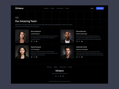 Team Page 123done clean design system figma icon set minimalism page team template ui ui kit