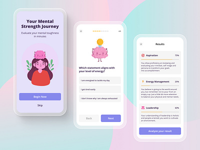 Mental Strength App app design figma mental health mobile app ui ui design ui ux design