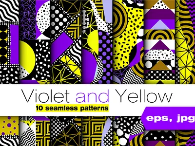 💜 Violet and Yellow! 💛 abstract pattern geometric pattern pattern polka dot seamless pattern textile pattern vector violet color yellow