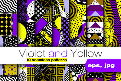 💜 Violet and Yellow! 💛 abstract pattern geometric pattern pattern polka dot seamless pattern textile pattern vector violet color yellow