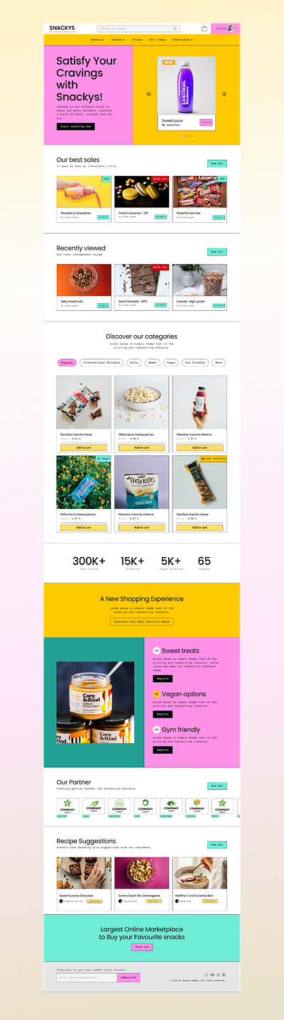 Snackys Website/ Sweets online shop design ui ux website