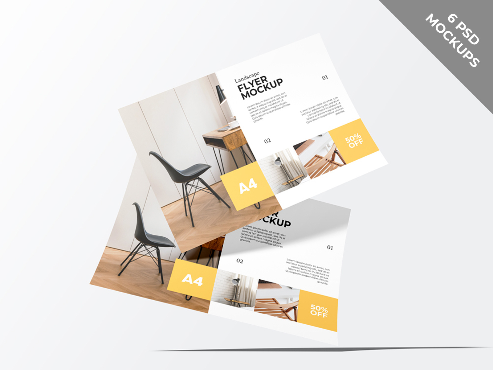 A4 Landscape Flyer Mockup a4 brand branding brochure business company corporate flyer leaflet mock mockup promotional stationery template up