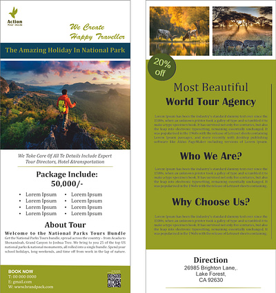 Travel Rack Card ( It's about National Park) branding graphic design typography ui ux ux