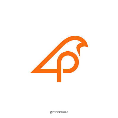 P Bird Logo animal bird bird logo minimalist minimalist bird logo modern bird modern logo p p logo simple simple bird