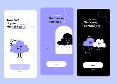 UI Mental Health App - onboarding animation design ilustration ui ui design user interface ux